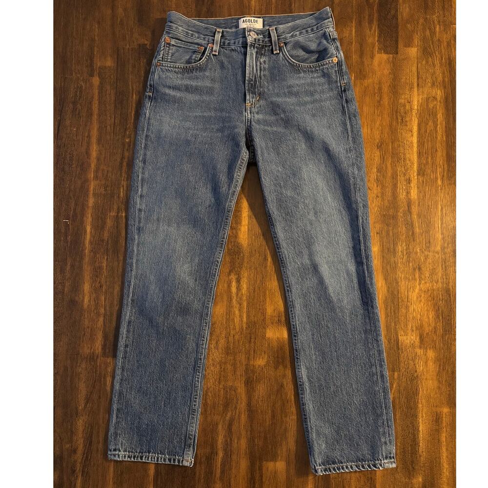 Agolde Women’s 24 Jeans 90's Straight Crop High Rise 100% Cotton Denim